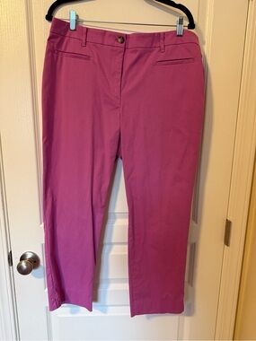 Ann Taylor Magenta Straight-Leg Pants